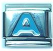 Light blue letter A - Italian charm